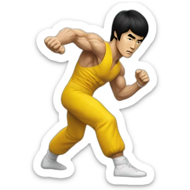 bruce lee side-kick to kick bag sticker