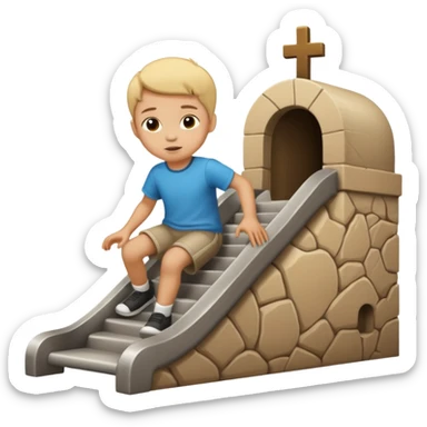 Kaydiraktan mezara giden cocuk sticker