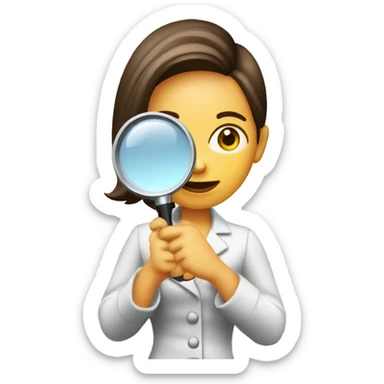 Restaurant critic girl with a magnifying glass in her hands sticker