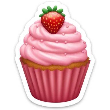 Cute strawberry cupcake sticker