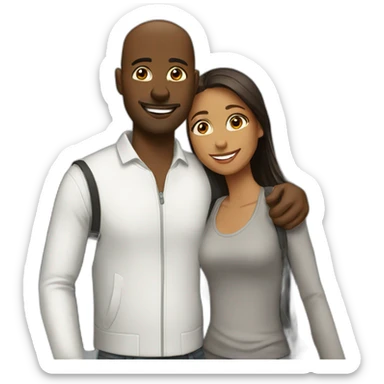  couple white in airport sticker