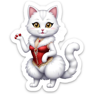 Burlesque dancer cat sticker