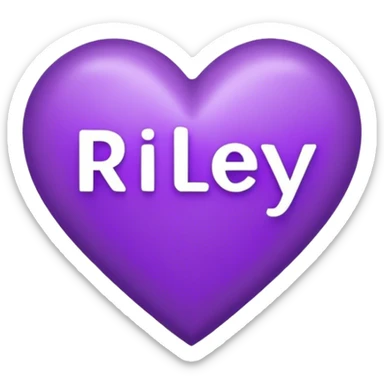 Purple Heart with the letters Riley in the middle  sticker