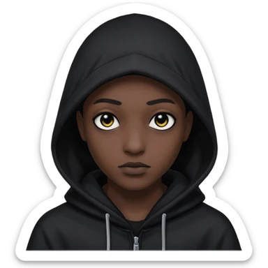 Une personne mystérieuse sous capuche noir avec les yeux noir sticker