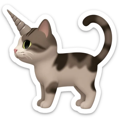 Cat with a unicorn horn sticker