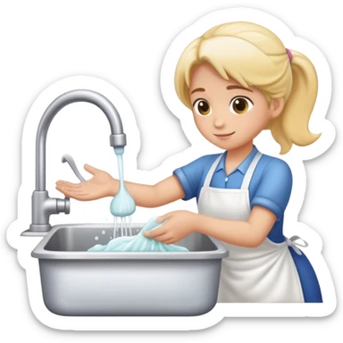 washing dishes  sticker