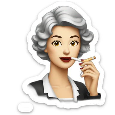 a classy lady smoking cigarettes  sticker