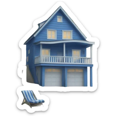 blue beach house sticker