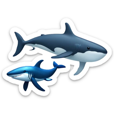 Whale and Shark sticker