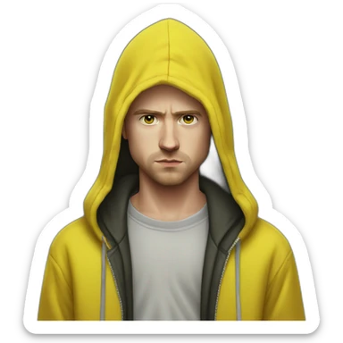 Young Jesse Pinkman sad yellow hood sticker