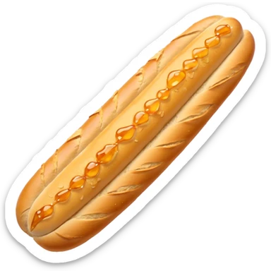 French baguette covered in honey and garlic sticker