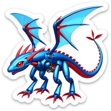  Cool Shiny Digimon-Fakemon-Salamence-Flygon-Mecha full body sticker