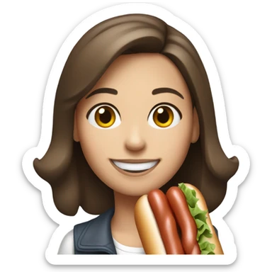 Pale brunette Girl who loves chicago hot dogs sticker