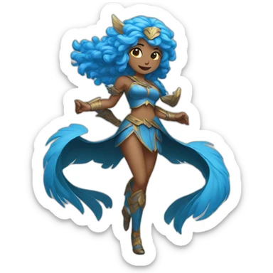 Blue haired Valkyrie dancing sticker