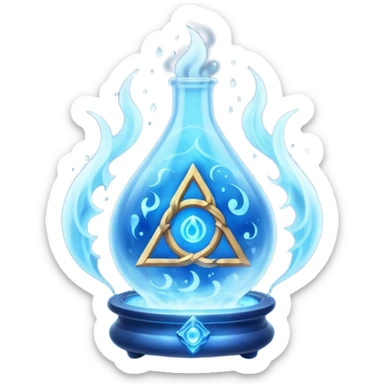 magical object blue magic mist with ancient symbol sticker