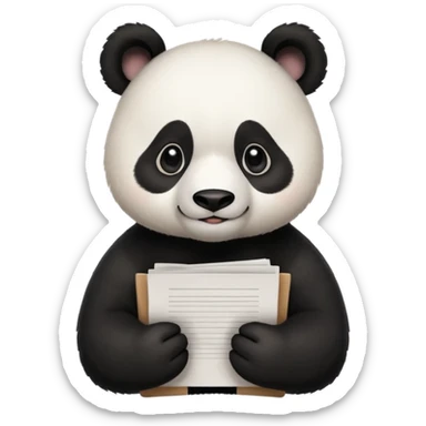 Panda asking for please review my pull request code  sticker