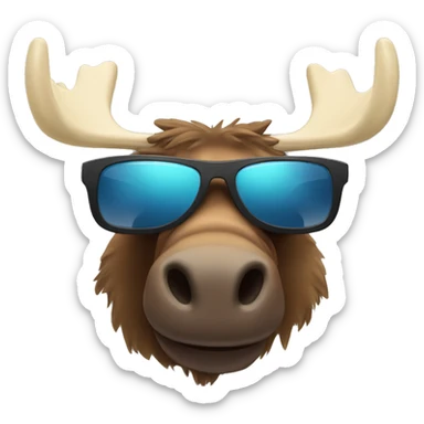 Moose wearing sunglasses sticker