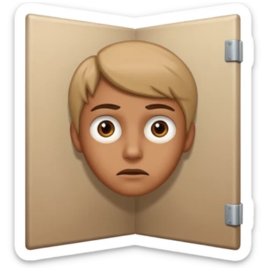 Jealousy - fear of losing someone's affection to a rival - looking around a corner sticker