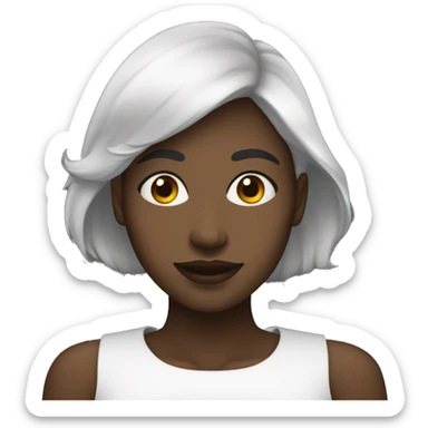 Une femme aux blancs entourée de cette personne noire sticker
