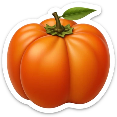persimmon fruit smooth no parts on skin sticker
