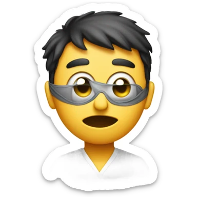 make an emoji that has a big butt, eyepacth, three hairs and is allergic to cheese sticker