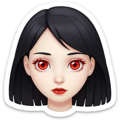 Chica pelinegra con ojos rojos  sticker