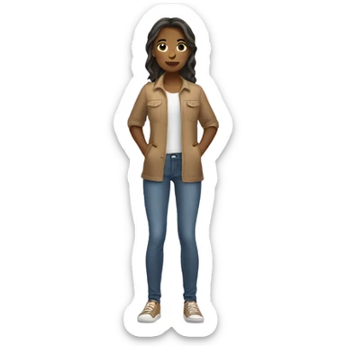 Tan girl posing full body sticker