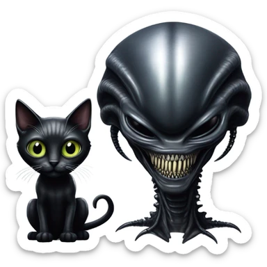 xenomorph and cat sticker