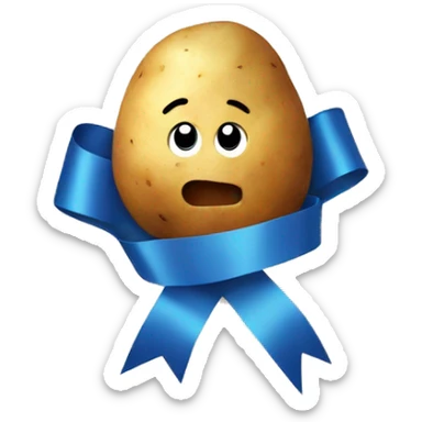 Potato wearing son ribbon  sticker