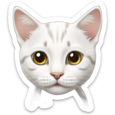 white tabby kitten without right eye sticker