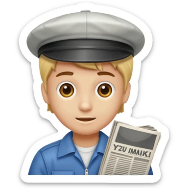 y2k newspaper boy hat sticker