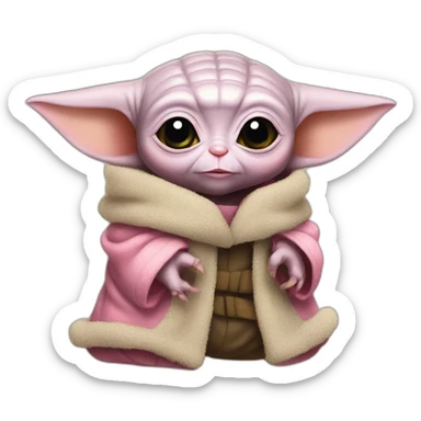 pink baby yoda sticker