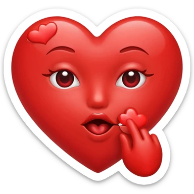 Heart blowing kisses sticker