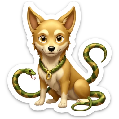 loki god of mischief as a dog. he as snakes.  dynamic pose sticker