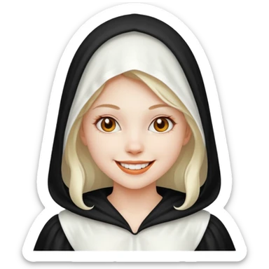 girl with hallowen white costumes sticker