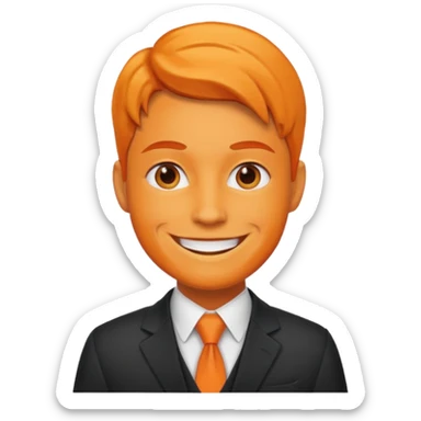 Orange in professional look sticker