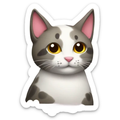 Cat with a lot of hearts sticker