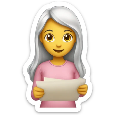 Girl holding a paper that writes goodnight sticker