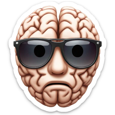 Brain wearing sunglasses Showing Attitude sticker