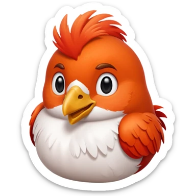 un rouge gorge rigole sticker