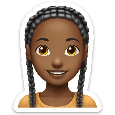 Little African American girl smiling with box braids sticker