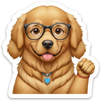 Dog with glasses ans biceps sticker