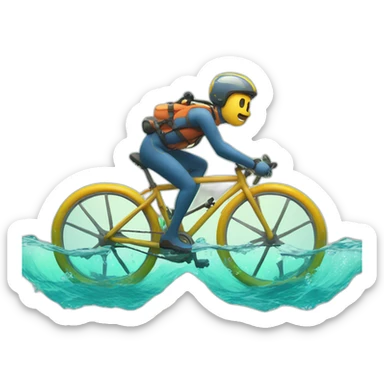 3 legged guy riding bike underwater sticker