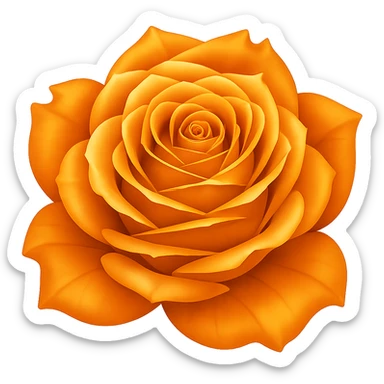 Make the frozen rose orange. The original style is emoji style, but since emoji style does not support editing, please keep the emoji style look while making the rose orange and removing the background. sticker