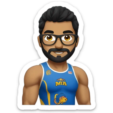 Sri lankan MMA fighter with glases black hair sticker