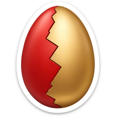 gold and red egg cracked sticker