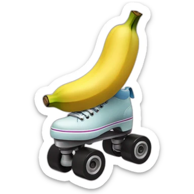 A roller-skating banana. sticker