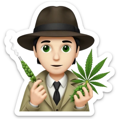 dealer white from gang with cannabis on hand styler gangster sticker