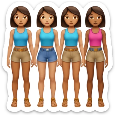 macho girl, different ones, full body sticker