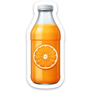 Orange juice bottle sticker